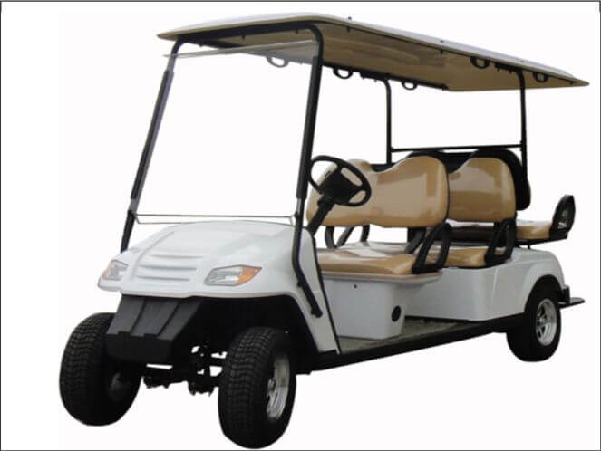 Carro de golf 6 pasajeros vista lateral