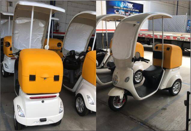 Moto triciclo eléctrico con caja para transporte de alimentos Crossem